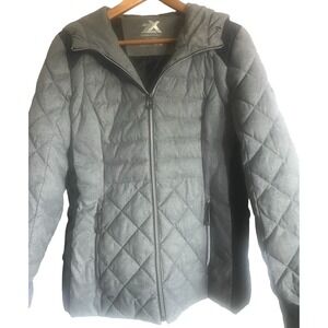 ZeroXposur Womens M/M Quilted Insulated Jacket Coat W/ Hood & Zipper Pockets